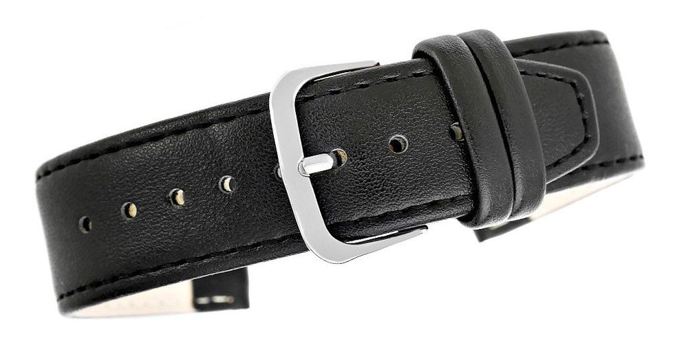 pasek do zegarka classic - skóra 22 mm 4999-22xxl-1s czarny
