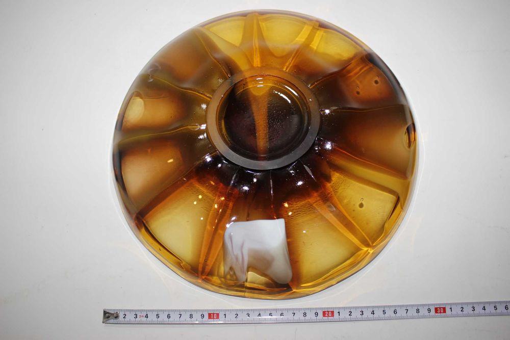 Prato em vidro coalhado - Vidro grosso - Caramelo