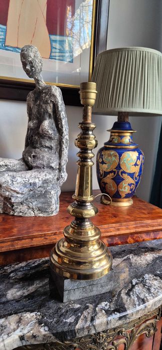 Mosiężna lampa hollywood regency mid century design antyk modern chic