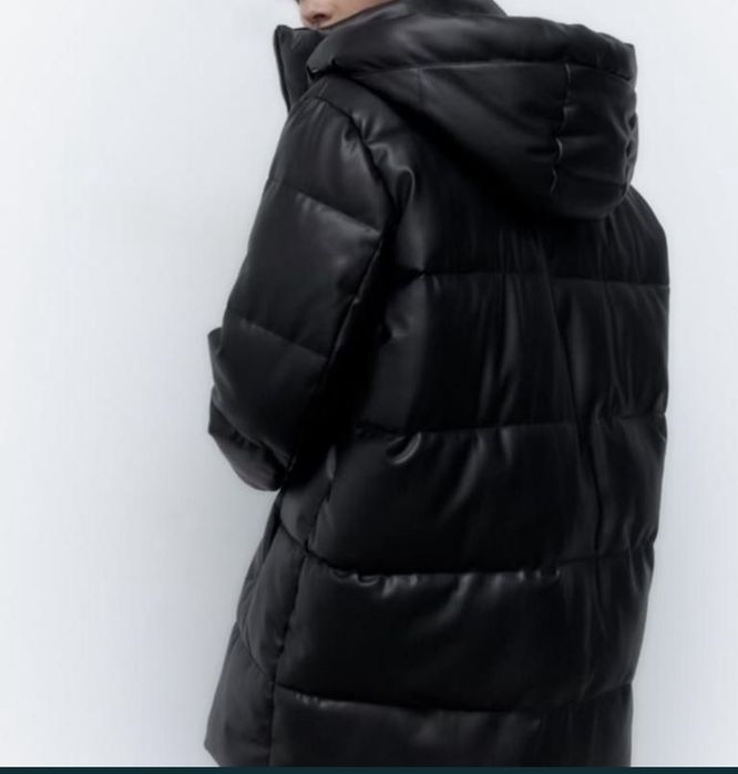 Куртка зимова з екошкіри zara 54 розмір
