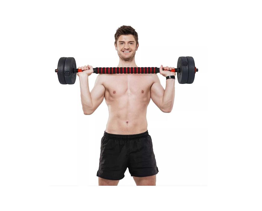 Zestaw 2x Hantle regulowane hantel 2x10kg gryf sztanga 20kg ZESTAW 2w1