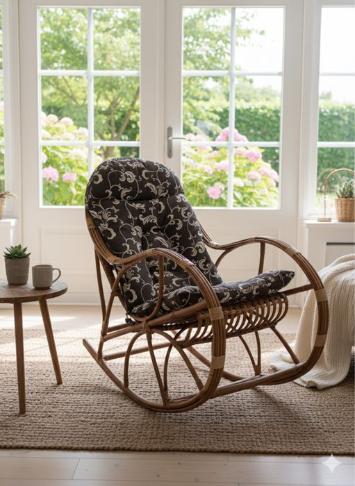 Fotel bujany wiklinowy + poduszka