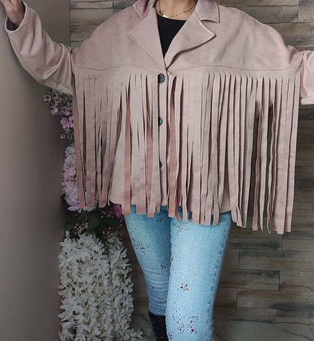 Świetna bluza frędzle na guziki.3XL