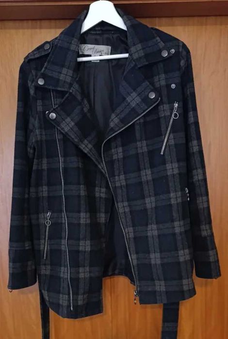 Casaco xadrez com cinto