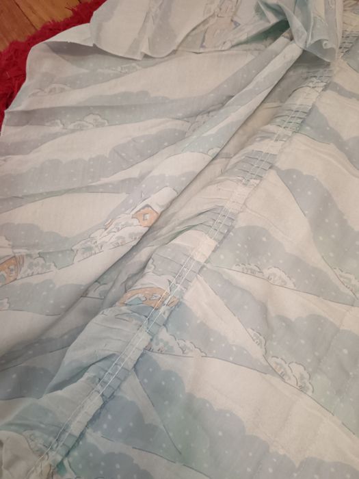 Edredom vintage de verão, cama solteiro, com folhos, impecável