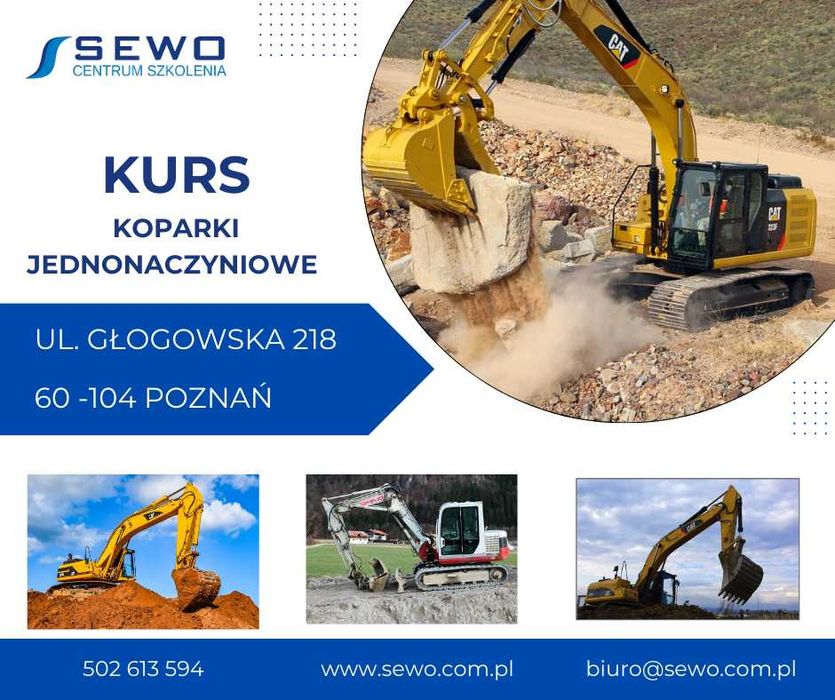 Kurs operatora KOPARKI - uprawnienia WIT Łukasiewicz