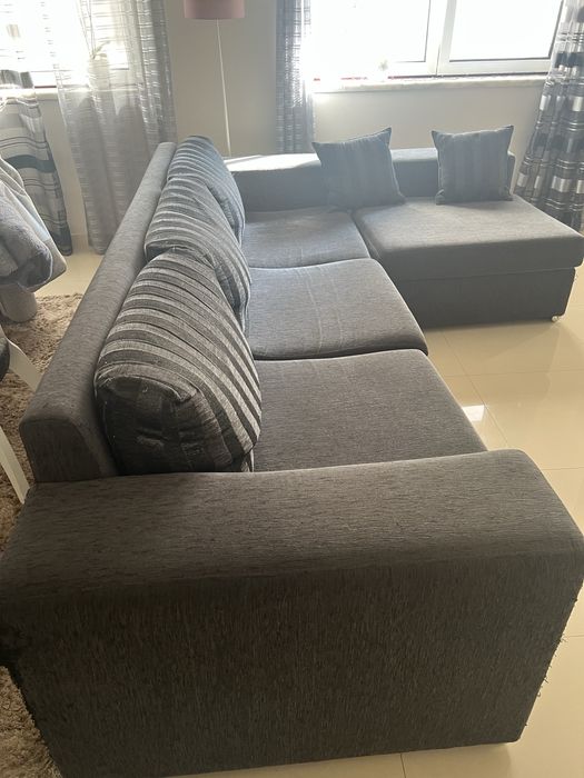 Sofá Cinzento chaise long