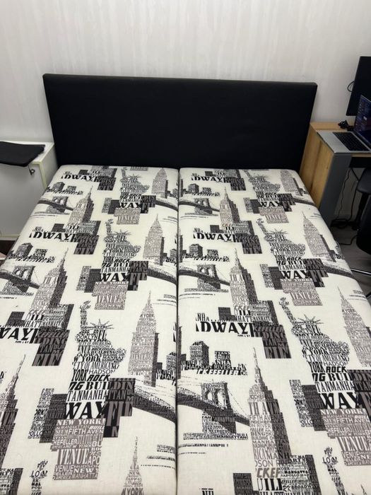 двоспальне ліжко  з нішами для білизни