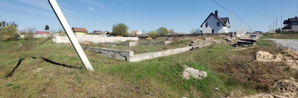 Ділянка з фундаментом під огорожу та будинок, 9,6 сот, Богунія