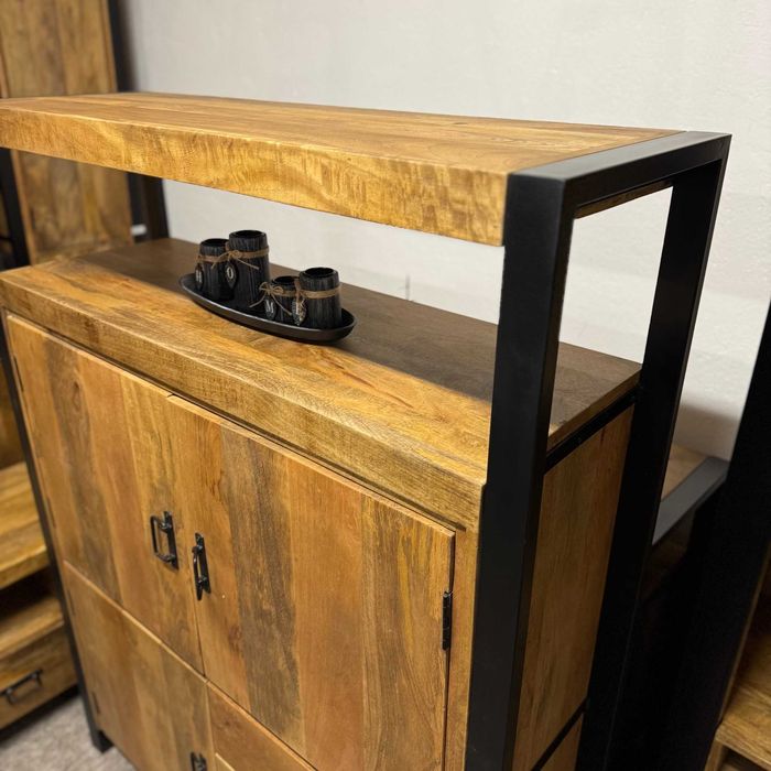 Duża komoda regał z serii Britt drewno mango styl Loftowy Nowa F-Vat