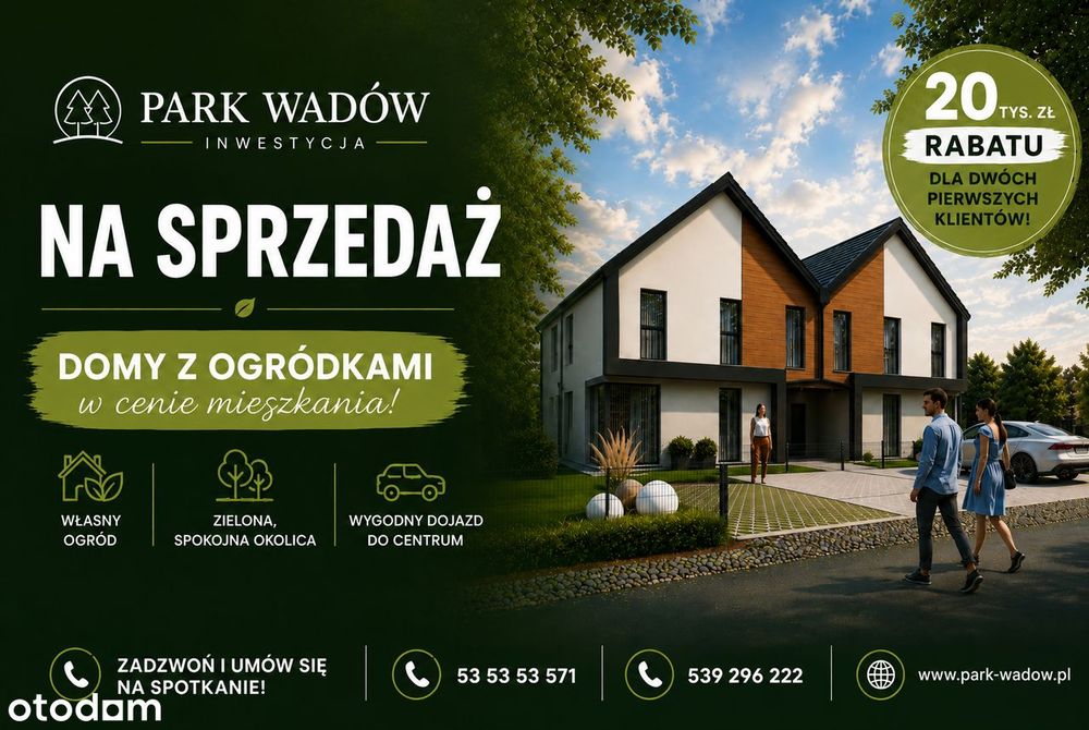 Dom w zabudowie bliźniaczej z ogródkiem i miejscem postojowym