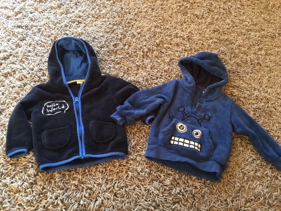 Komplet dwie ciepłe bluzy niebieski