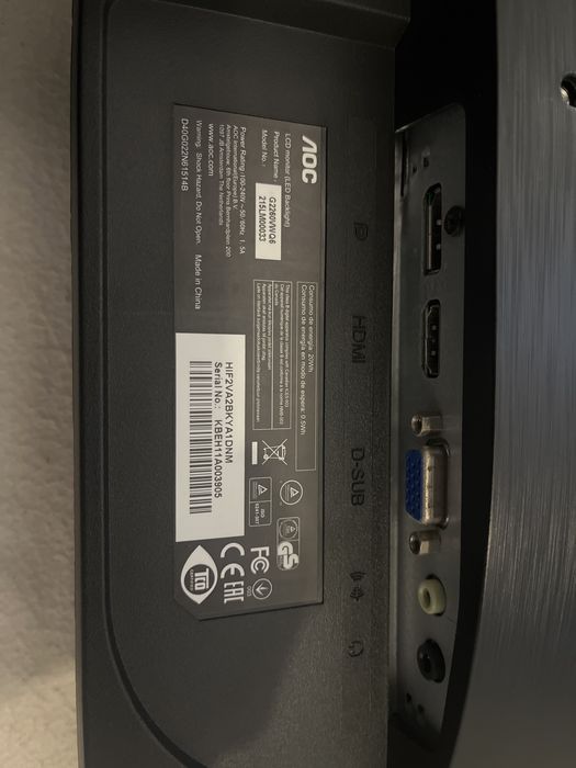 Monitor AOC 21.5” full HD para reparação/peças