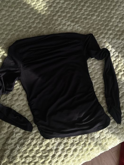 Асиметричний топ зі збірками Papaya М чорний / zara hm cher17 coosh