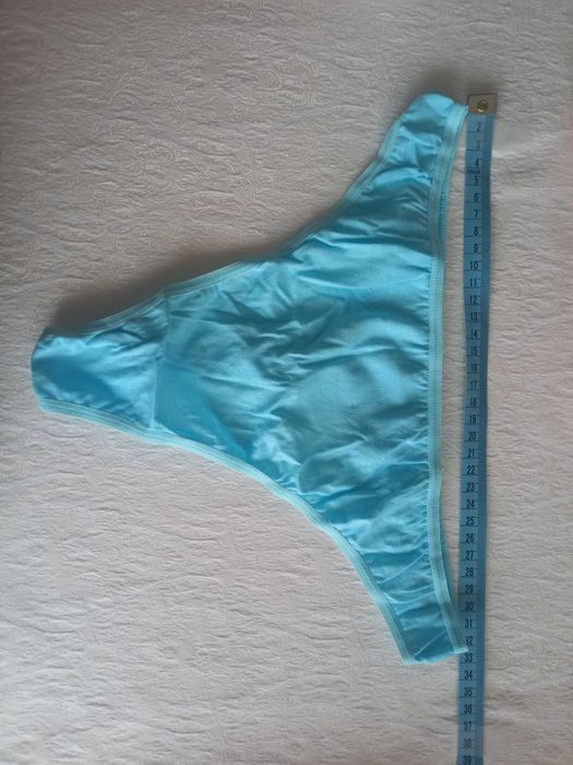 Niebieskie stringi damskie 5 szt. Bawełna