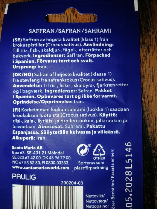 Szafran Safran Santa Maria. Młodość
