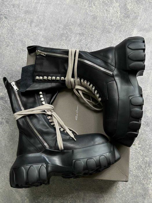 Черевики Rick Owens Dr. Martens Mega lace Tractor boots чорні ботинки