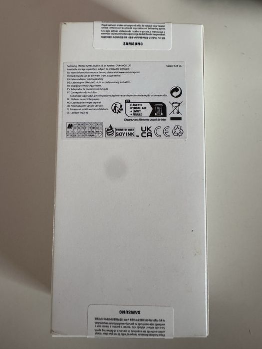 Samsung Galaxy A14 5G na cor verde, com 128GB de armazenamento e tecnologia 5G