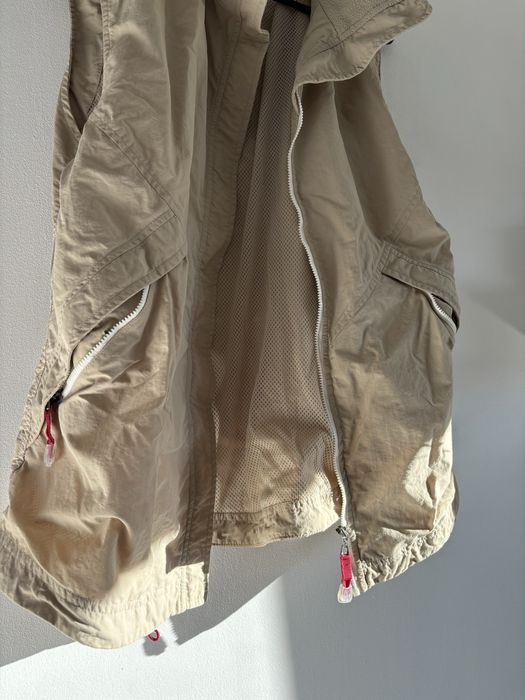 Beżowa cienka kamizelka bezrękawnik na jesień 42 męski mężczyzna