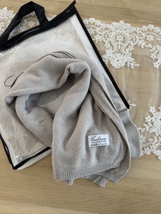 Szary komplet kaszmirowy Cashmere made in italy