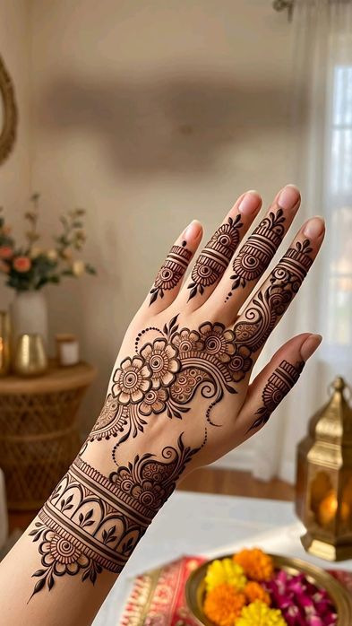 Mehndi design on hands