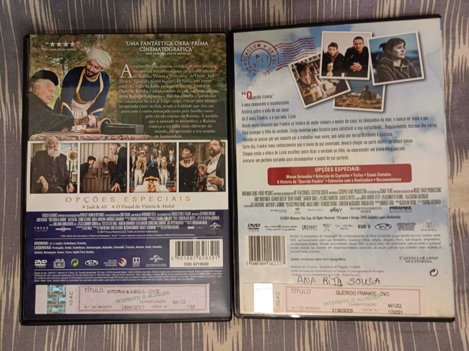 DVD «Querido Frankie» e «Victoria & Abdul»