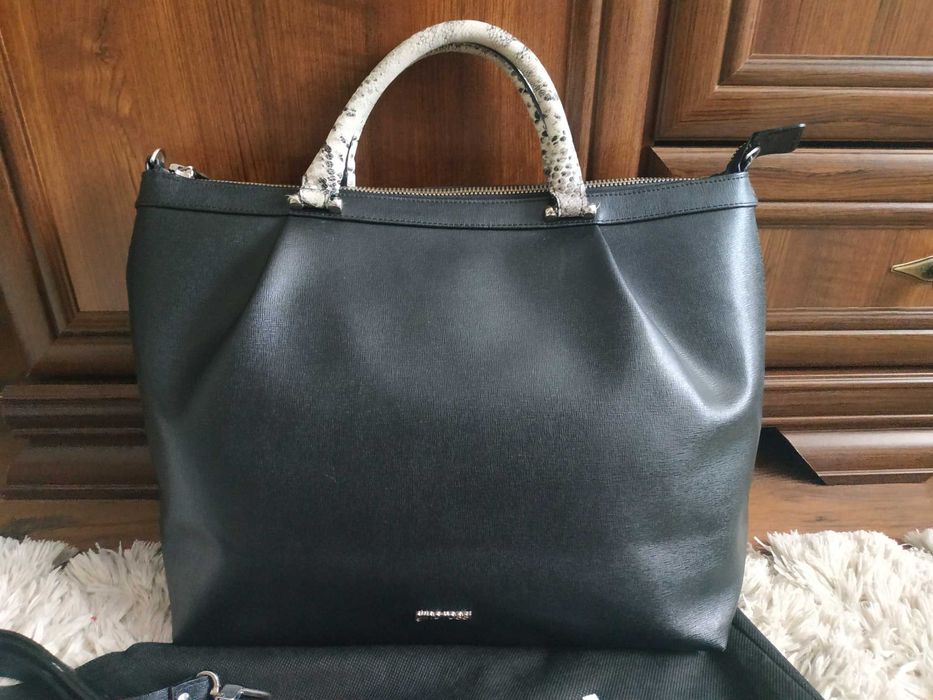 GINO ROSSI A4 Jak NOWA duża PIĘKNA ekskluzywna torba skórzana LUXUS