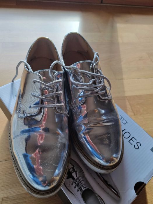 buty damskie srebrne 38
