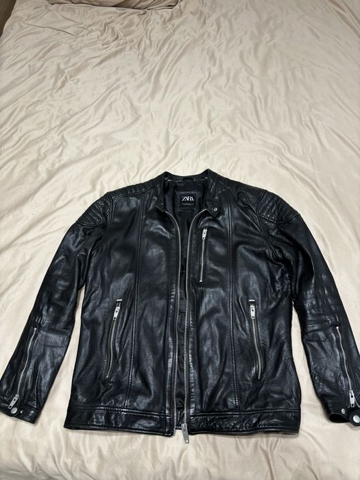 Чоловіча шкіряна куртка Zara