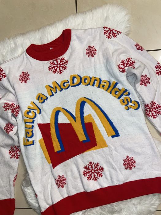 Świąteczny sweterek męski unisex Mc Donald’s unikat sesja rozm M
