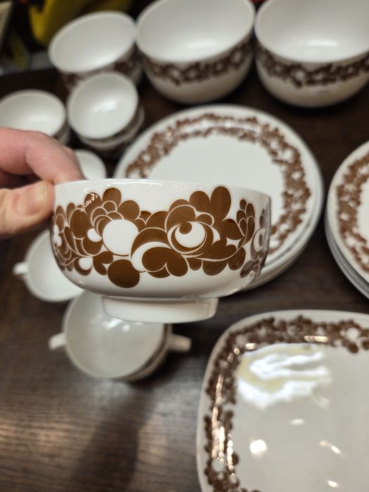 Serwis Rosenthal obiadowy obszerny retro brązowym wzór 2292