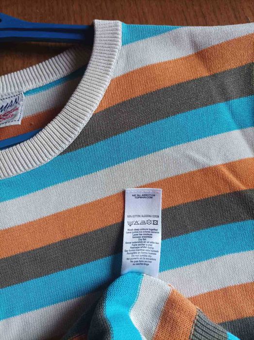 Полосатая мужская хлопковая кофта topman размер м