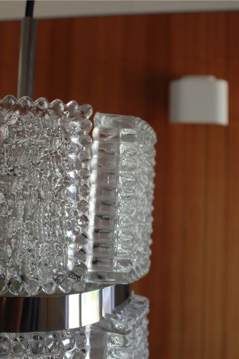 Candeeiro vintage da Kaiser Leuchten vidro fosco, Alemanha, anos 1960