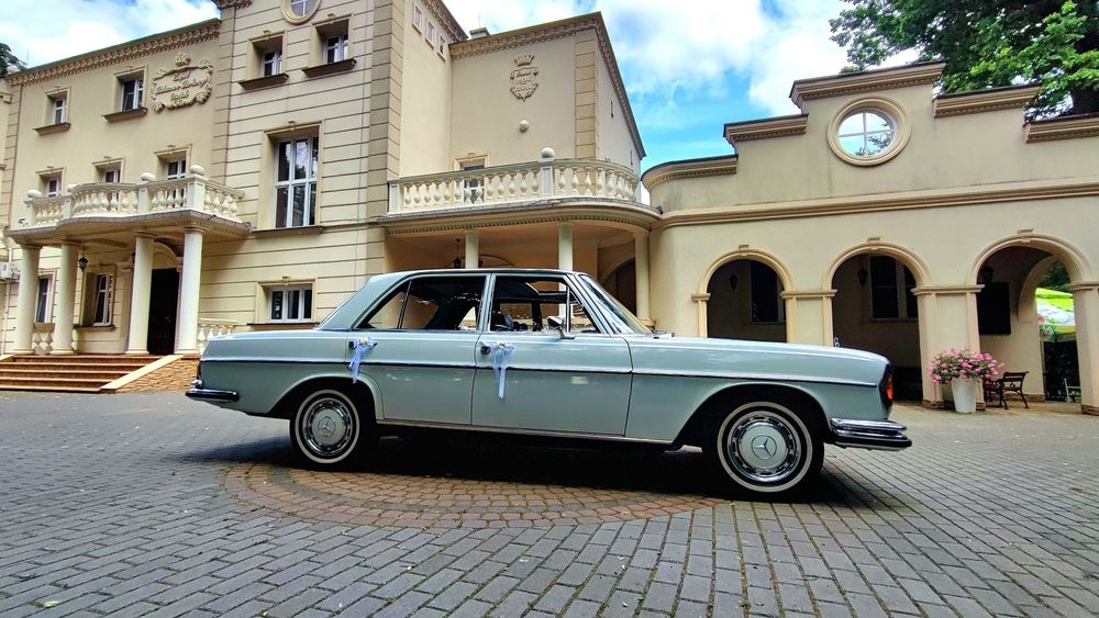 Auto do ślubu, biały Mercedes w108, 1972r