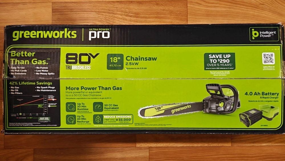 Безщіткова ланцюгова пила Greenworks 80v