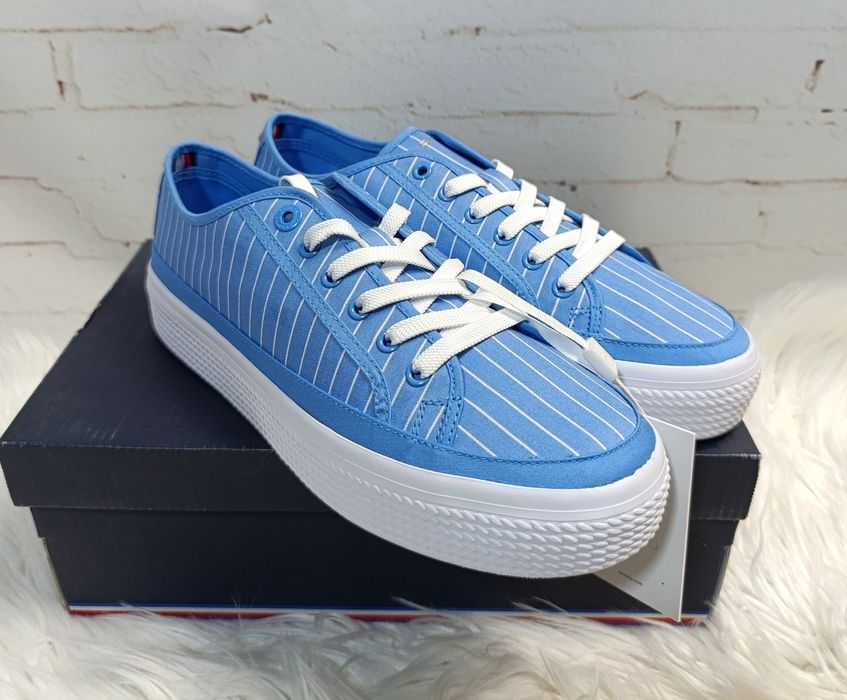 Tenisówki Tommy Hilfiger Essential Stripe Sneaker Damskie Hydrangea