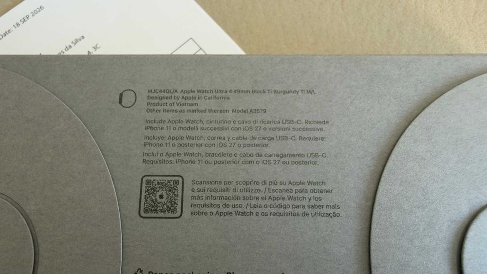Vendo troco Apple Watch Ultra 4 Preto/Bordô NOVO/SELADO C/Fatura e Garantia Apple