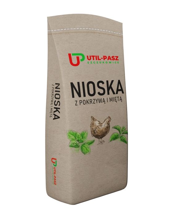 Pełnoporcjowa pasza mieszanka dla kur niosek z pokrzywą i miętą 25 kg