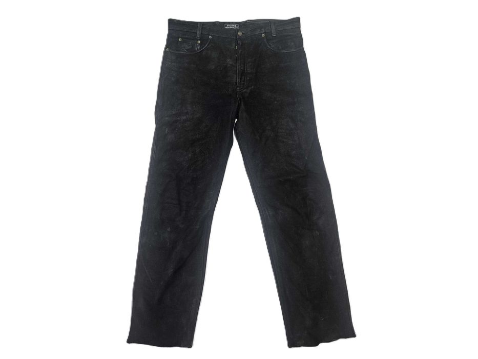 TSCHUL Męskie spodnie motocyklowe skórzane proste roz. XL pas 96 (784)