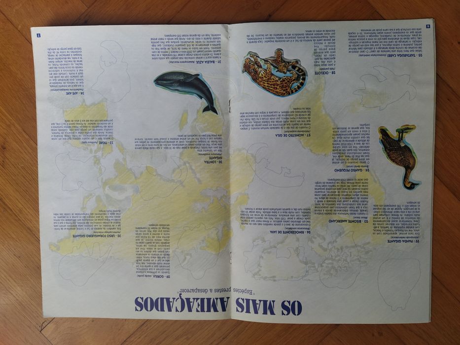 Caderneta de cromos incompleta Bollycao - Fauna em Perigo
