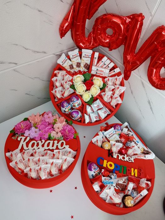 Солодкий букет, день закоханих, букет з цукерок