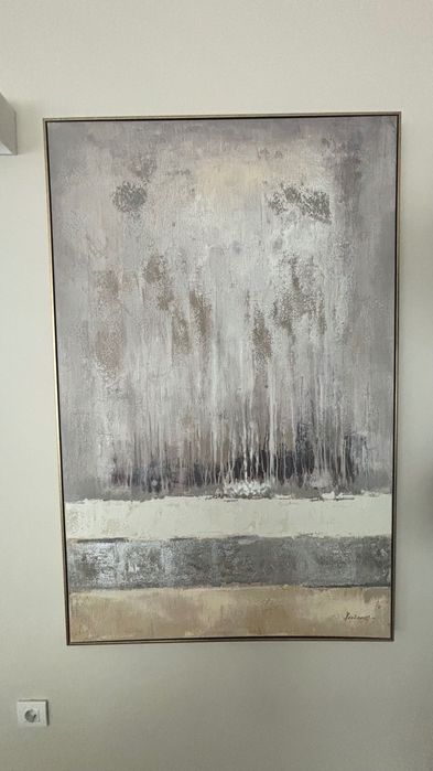 Tela pintada à mão Area Store - estrutura e moldura em madeira