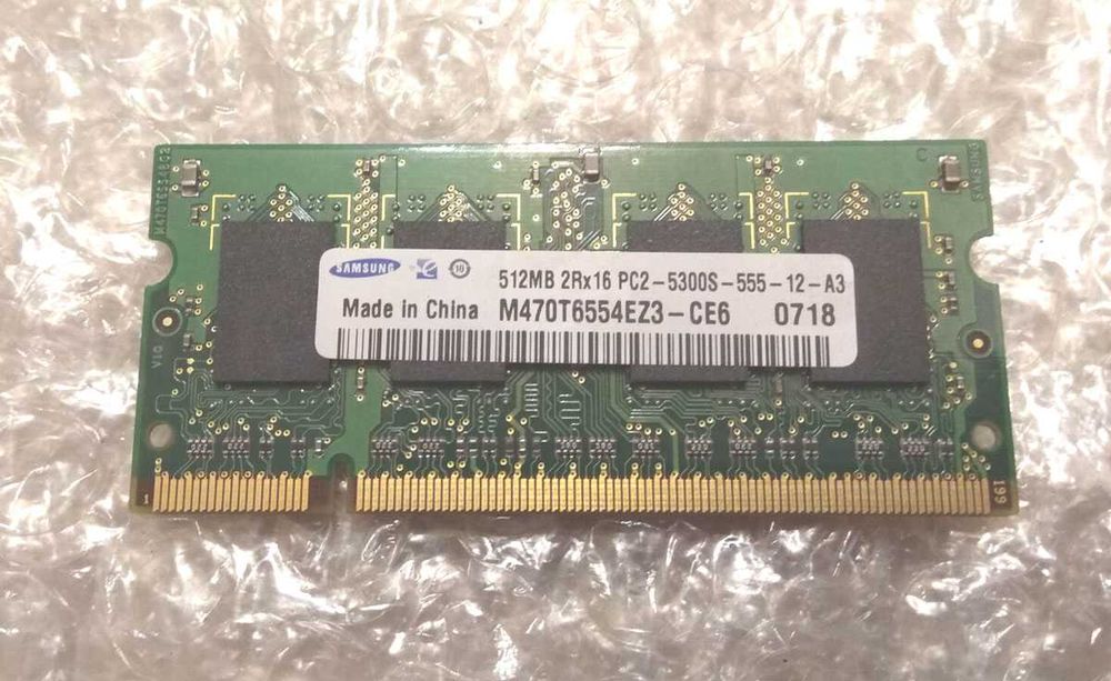 Оперативная память ноутбука 512MB Samsung DDR2-667Mhz PC2-5300S SODIMM