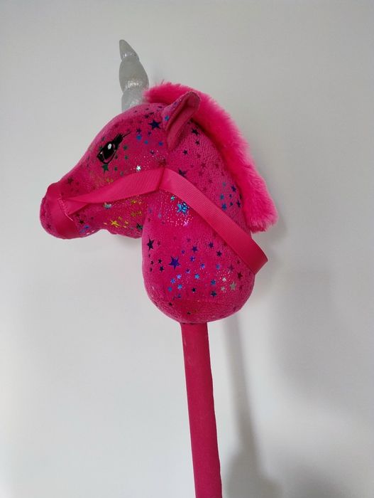 Hobby horse konik na patyku różowy