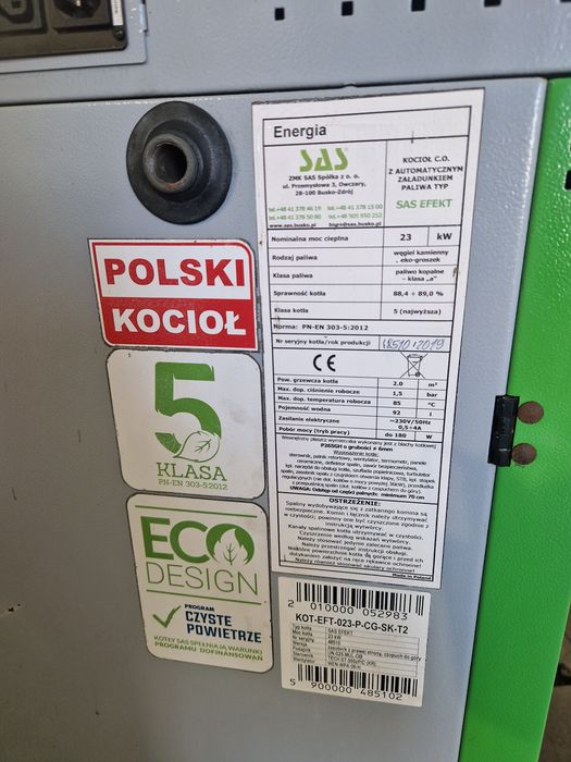 Piec kocioł SAS 23 kw na ekogroszek 5 klasy