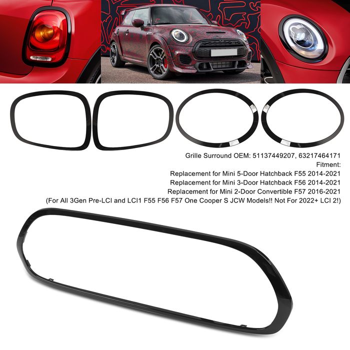 Grelha/frisos preto Mini Cooper
