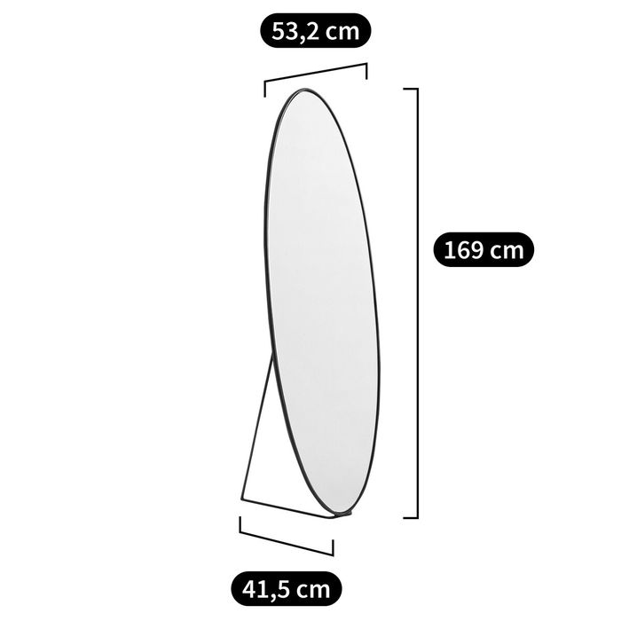 Espelho oval, em metal, alt. 169,5cm Koban
