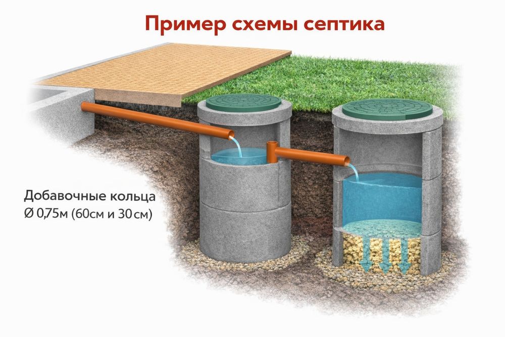 Бетонные кольца Ж/Б для сливных ям и септиков. Доставка и установка