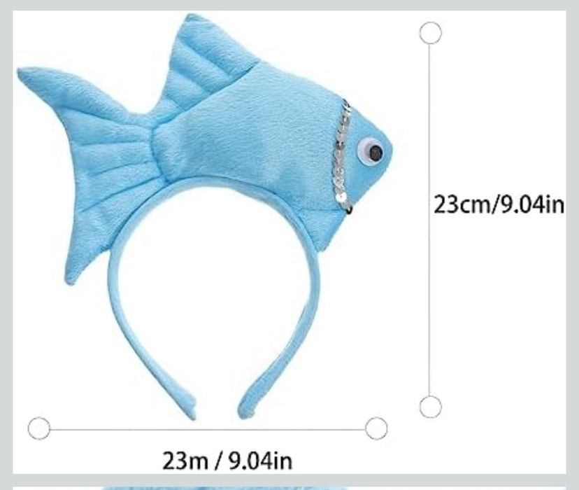 Opaska na głowę Kisangel Fish, opaska na włosy w kształcie rybki