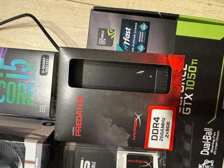 Komputer stacjonarny i59600kf + z390pro4+1050ti + 48gb ram DDR4